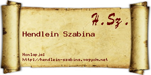 Hendlein Szabina névjegykártya